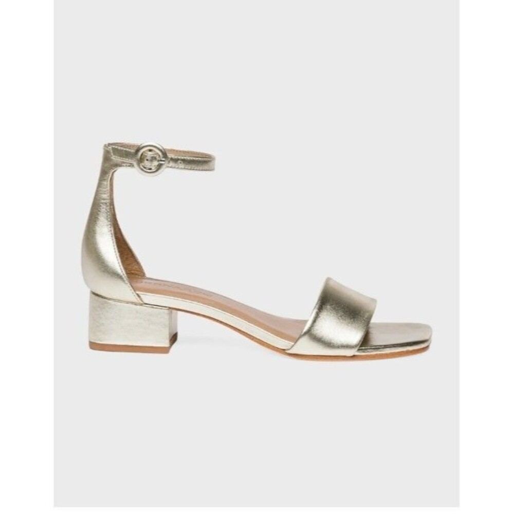 Bernardo Jalena Metallic Leather Ankle Strap Sandals Gold Women's Size 8M